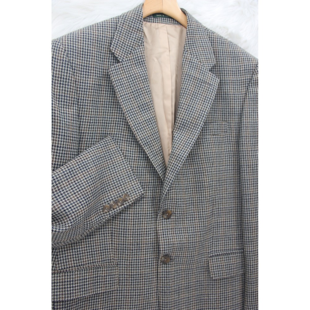 Lauren Ralph Lauren Houndstooth Lined Woolmark Blazer Size 40R Old Money Classic